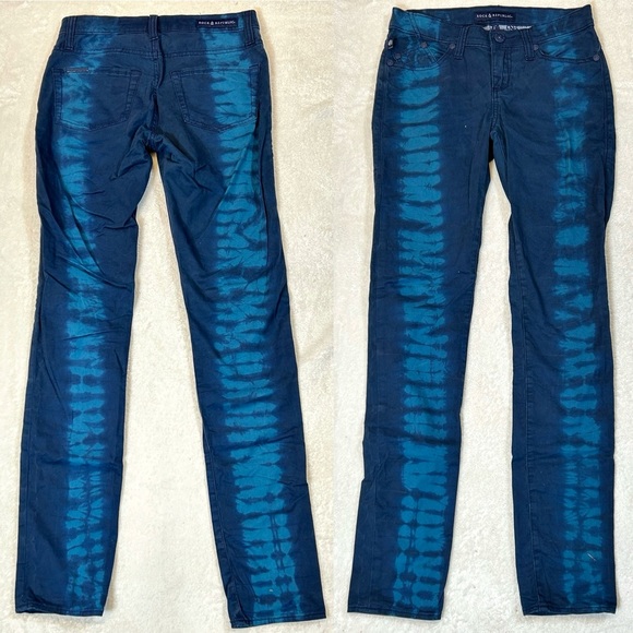 Rock & Republic Berlin Blue Tie Dye Low Rise Skinny Jeans size 2 - Picture 2 of 9